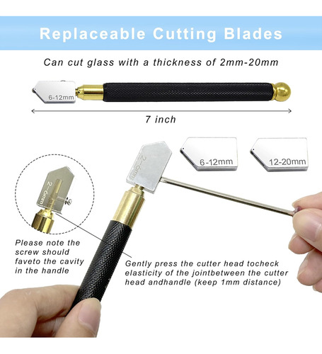 Cuchillo De Corte De Vidrio De 2 Mm A 20 Mm, Cuchillo De Cor