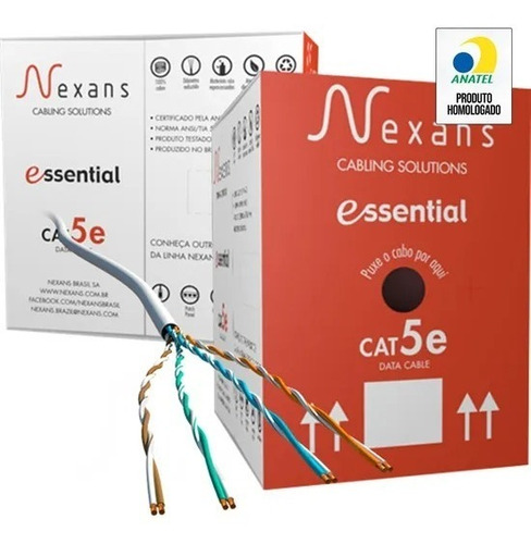 Imagem 1 de 4 de Caixa Cabo Rede Nexans 305 Metros Utp Cmx 4 Par 100% Cobre