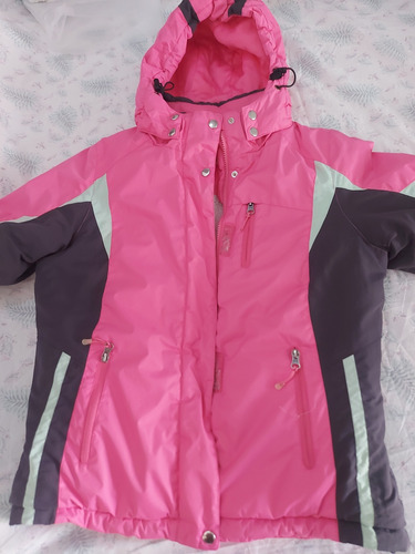 Campera Con Corderito Capucha Impermeable Talle 38