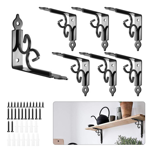 6 X Soporte Flotantes Para Estantes Metal Pared De Ángulo