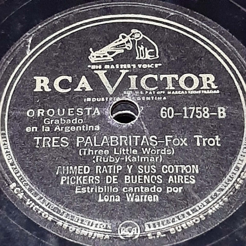 Pasta Ahmed Ratip Sus Cotton Pickers Bs As Rca Victor C309
