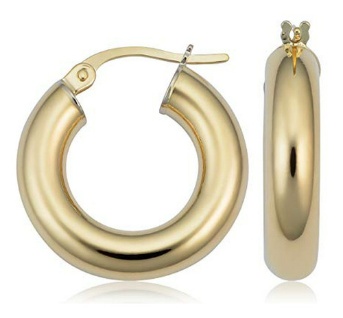 Pendientes Kooljewelry 14k Oro Amarillo De 4 Mm De Espesor P