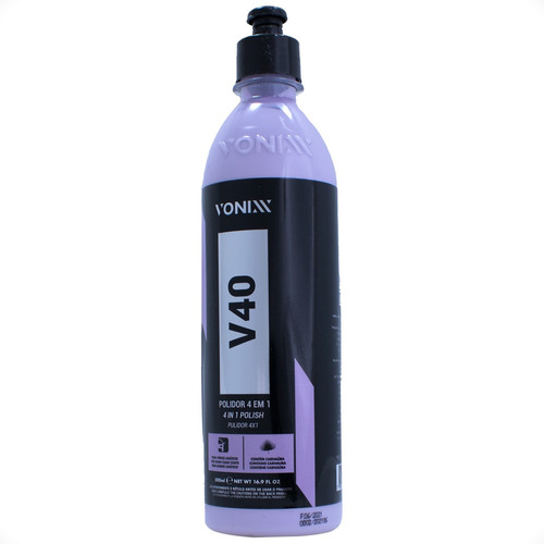 V40 Polidor 4 Em 1 Corte Refino Lustro Proteção Vonixx 500ml