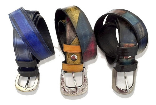 Cintos, Cinturones, Cuero Vacuno Legítimo, 100% Diseño Color