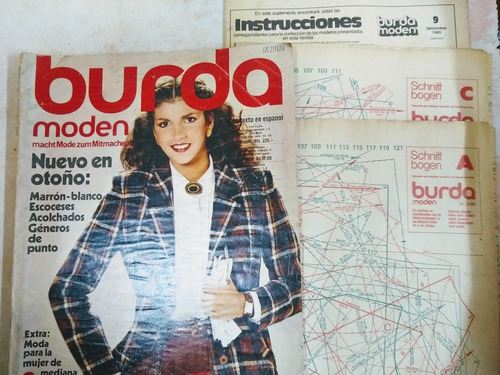 Revista Burda Moden Chaquetas+ Patrones Sep 1980 Perfecta