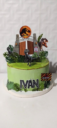 Adorno Para Torta Jurassic Park Dinosaurios Lámina Impresa
