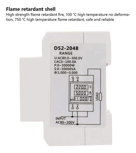 Medidor De Energia Multifunción Ac 80-300 V / 200-450v 100 A