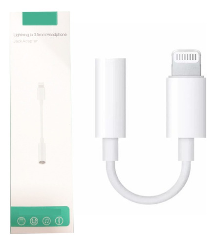 Cabo Adaptador Auxiliar Lightning 3.5 P2 Fone P/ Ouvido F03 Cor Branco