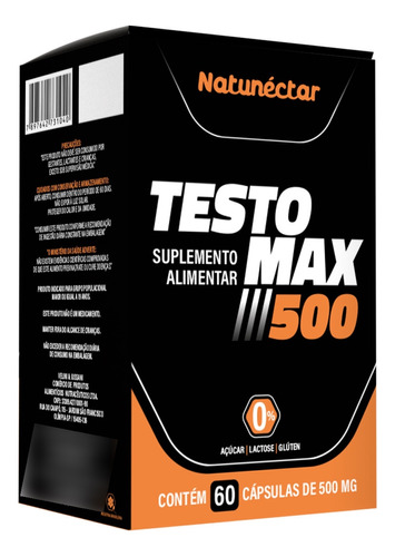 TestoMax 500mg 60 Capsulas Suplemento Alimentar Massa Muscular