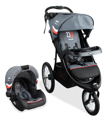 Coche Para Bebe + Portabebés Tipo Jogger X7 Sport 4 En 1 Color Gris