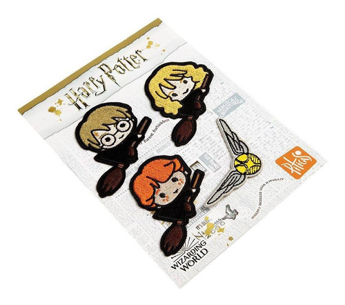 Imagem 1 de 2 de Kit 4 Patches Harry Potter Quadribol - Tamanho Uni
