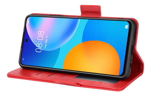 Funda For Huawei Y7a Cartera Magnética Hebilla Lateral De