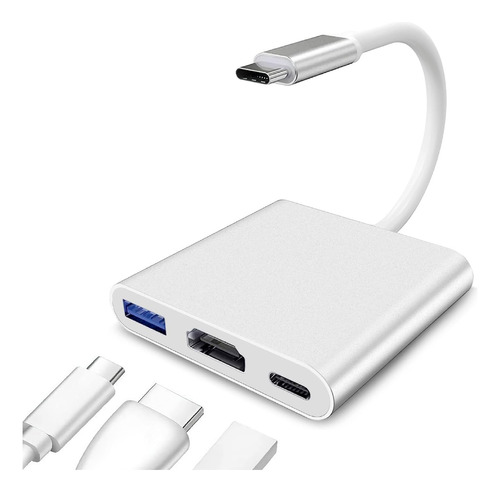 Adaptador Hub Usb C A: Usb 3.0 / Hdmi / Usb C - Pc Celular