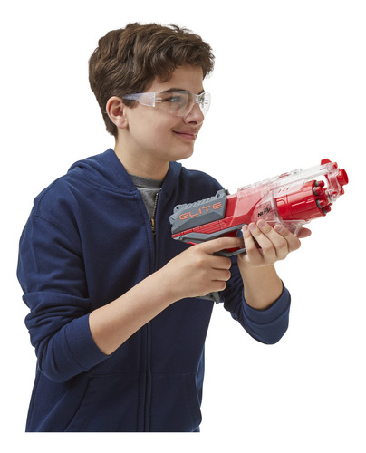 Nerf Elite Disrupter Blaster Rojo TranslĂșcido 6 Dardos