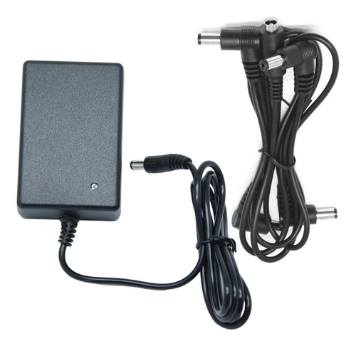 Kit Fonte Pedal 9v 2a + Cabo Extensor Para 7 Pedais