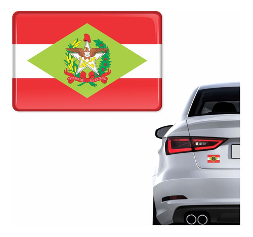 Emblema Adesivo Bandeira Santa Catarina Resinado Carro Bd41