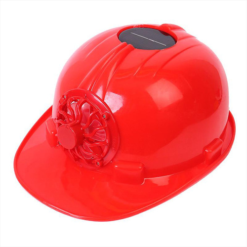 Sombrero De Seguridad Trabajando Con Ventilador De Rojo