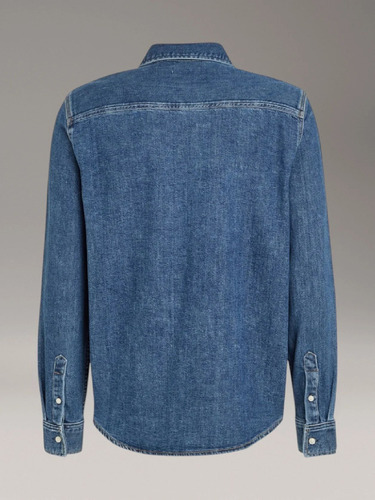 Camisa Slim Denim Azul Calvin Klein