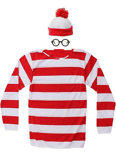 Tylity Disfraz De Camisa A Rayas Rojas Y Blancas Para Mujer,