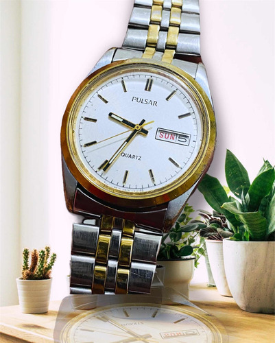 Reloj Pulsar Vintage Plata Con Dorado By Seiko