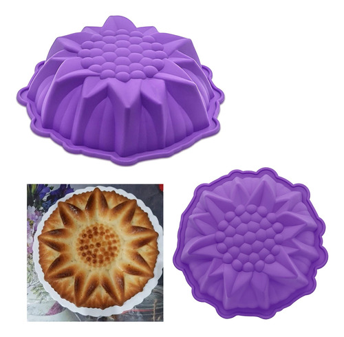 Molde De Silicon Girasol Gelatina Tortas Reposteria 3d