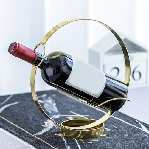 Soporte Para Botellas De Vino De Hierro En Forma De Dorado
