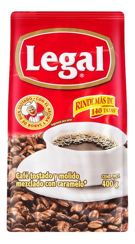 Café Tostado Y Molido Con Caramelo Legal 400g