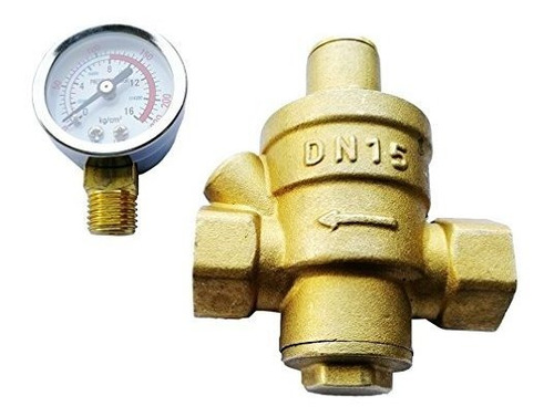 Regulador De Presion De Agua Laton Sin Plomo Ajustable Dn1