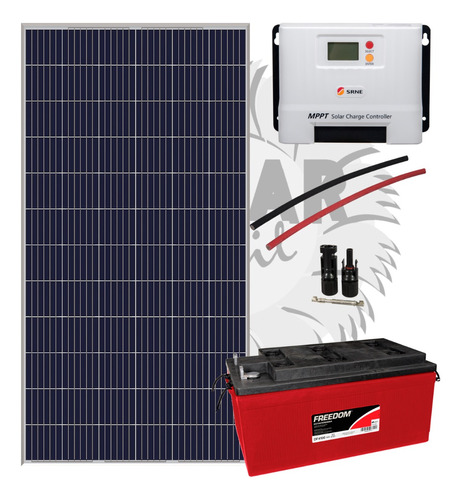 Kit Painel Solar 330w 12v C/ Bateria P/ Motorhome - Kombi