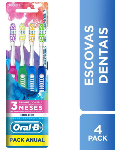 Cepillo de dientes Oral-B Indicator suave x 4 unidades