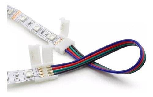 Cable Conector Doble Tira Led Rgb 5050 O 2835 A Presión X10u