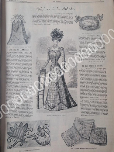 Gaceta Antigua De Modas 1898.   Paginas De La Moda 7