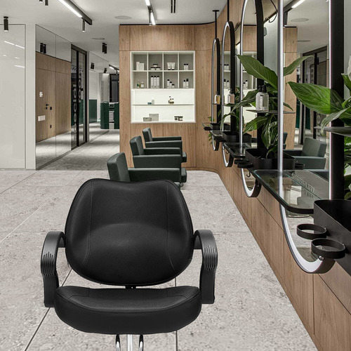 Silla Salon Barberia Spa Reposapie, Giratoria Negra