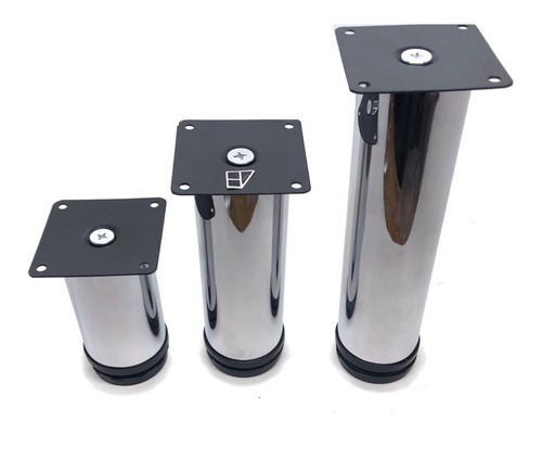 Patas Metalicas Reforz Cromadas Sillon Alacena 20cm X 5 Diám