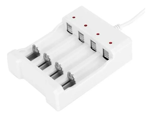 Cargador De 4 Pilas Noganet Usb Aa Aaa Indicador Led