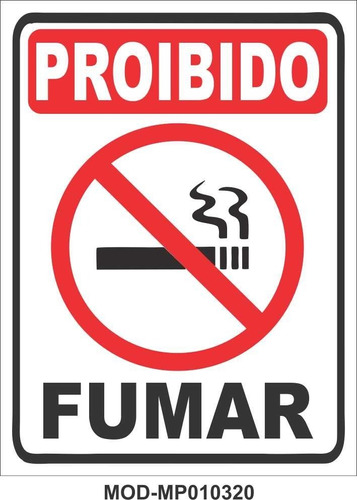 1 Adesivo Proibido Fumar Sinalização 15x20cm Bar Restaurante