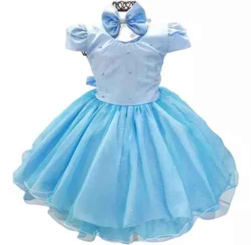 vestido de festa infantil da Frozen 1/16