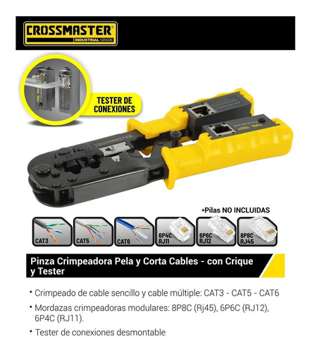 Crimpeadora Pinza Y Tester Rj11 12 / 45 Crossmaster