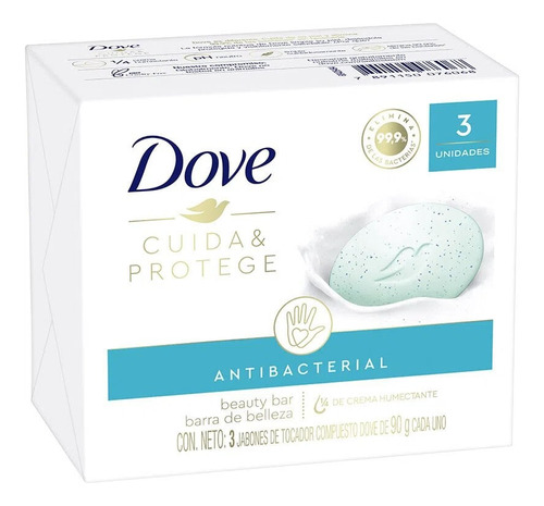 Jabon Dove Cuida Protege Antbacterial 90g X 3und