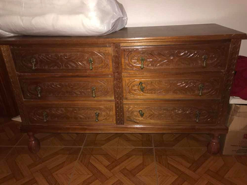 Cama ,mesa Luz Y Comoda De Roble