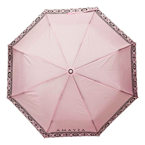 Paraguas Dama Liso 3 Colores Apertura Automatica -la Valija Color Rosa Diseño De La Tela Guarda C/diseños Grises