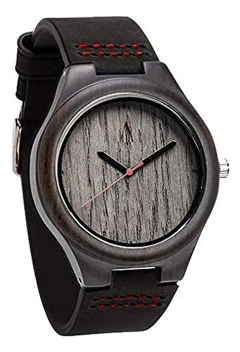 Treehut Reloj De Madera De Roble Gris Ébano Para Hombre Con 