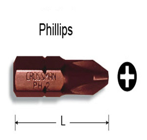 Punta Magnetica Phillips Crossman Ph2 De 1/4  X 25mm 44-202