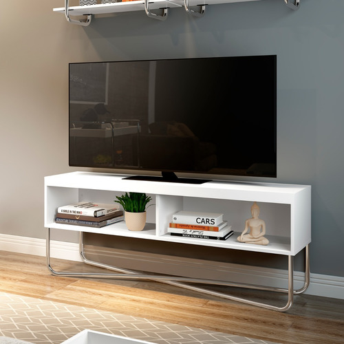 Rack Tv 60 Connect Blanco Cromado