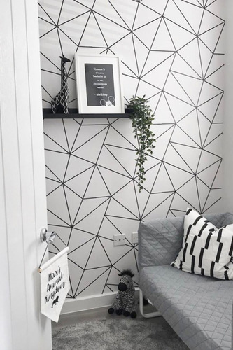 Papel Mural Triangular Blanco Blanco