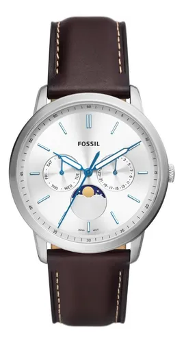 Reloj Hombre Fossil Neutra Moonphase Piel Multi Color de la correa Marrón  claro