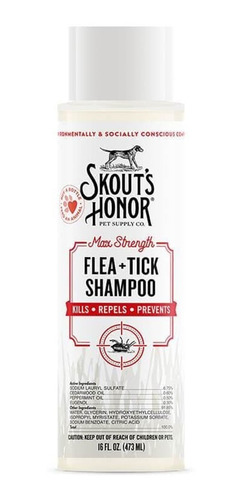 Shampoo Anti Pulgas Y Garrapatas Skouts Honor Para Mascotas