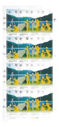 P37 Argentina Plancha Serie Scauts Año 2007 Completa Mint