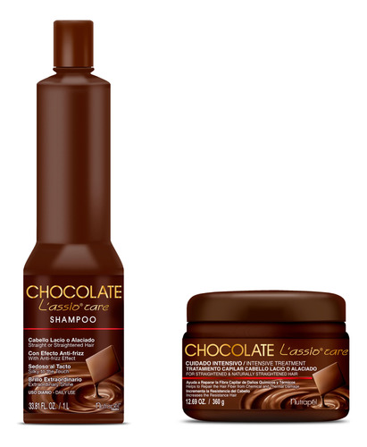 Kit Lassio Tratamiento Nutrapel Chocolate (shampo De Litro)