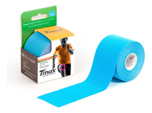 Vendaje elástico funcional adhesivo Tmax Kinésio, color azul